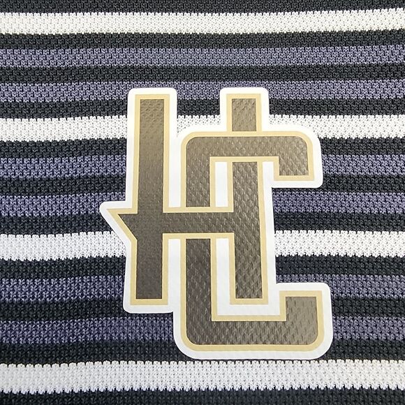 Nike Shirt Mens XL Black Gray Striped Polo Dri-Fit Standard Short Sleeve Logo - Picture 10 of 14